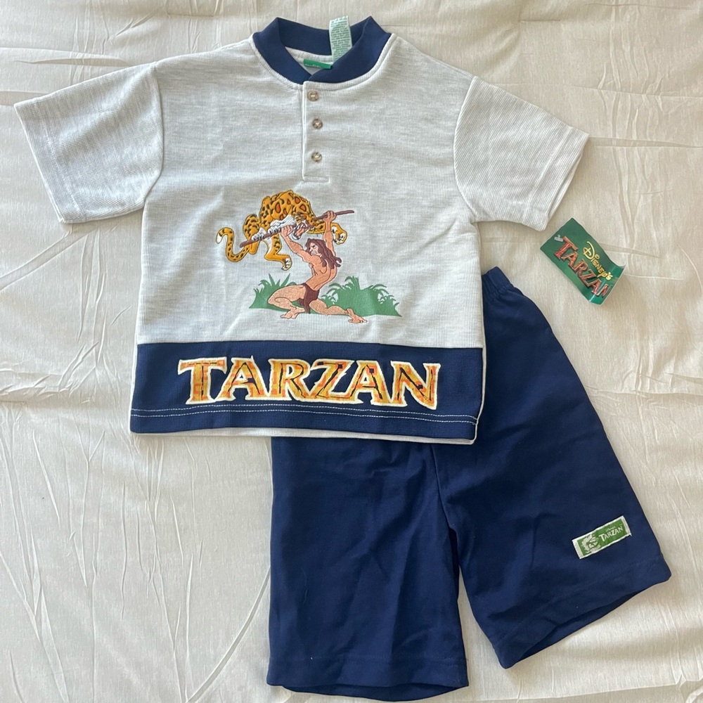 SOLD Vintage Disney Tarzan Embroidered Short Set